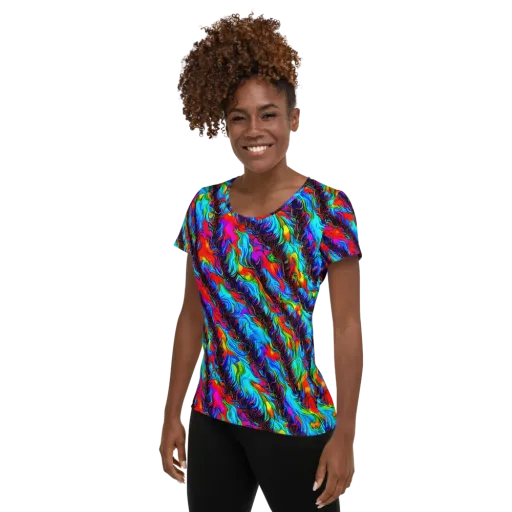 Firelight Current on a Women's Athletic T-Shirt