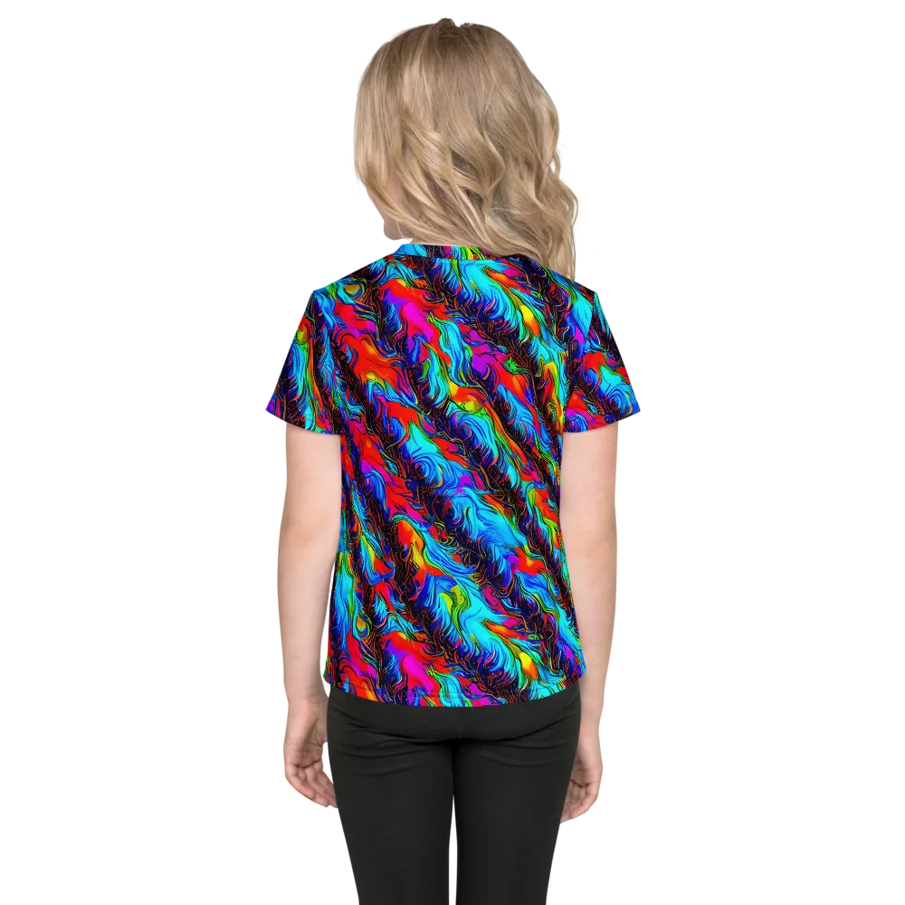 Firelight Current on Kids Crew Neck T-Shirt — Back