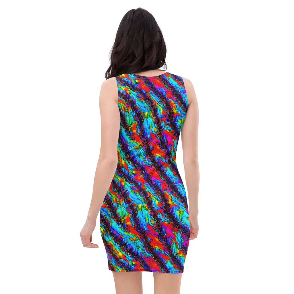 Firelight Current on Bodycon Dress — Back