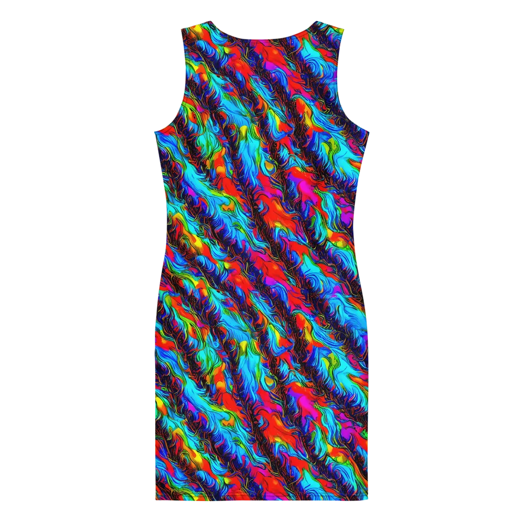 Firelight Current on Bodycon Dress — Back