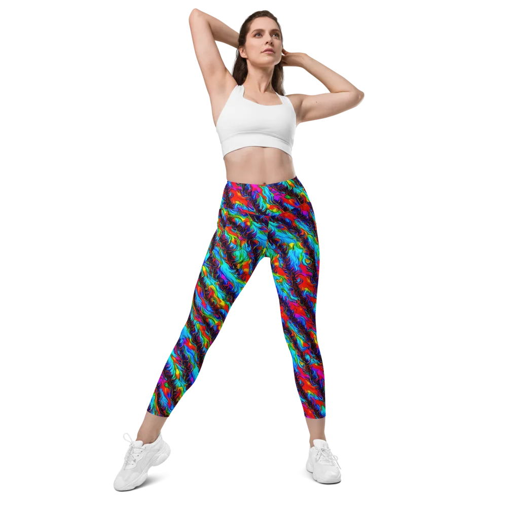 Firelight Current on Leggings with Pockets — Front