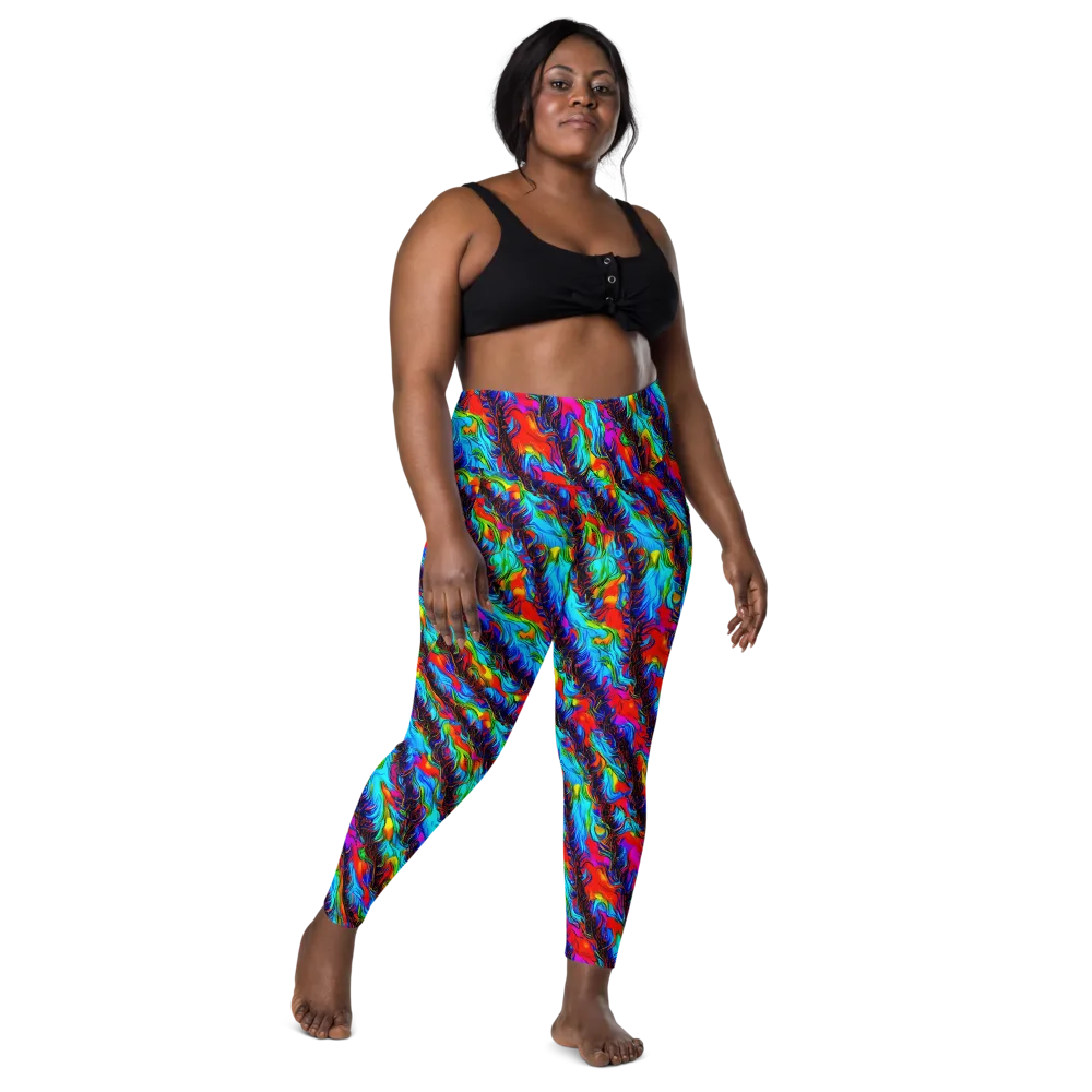 Firelight Current on Leggings with Pockets — Front