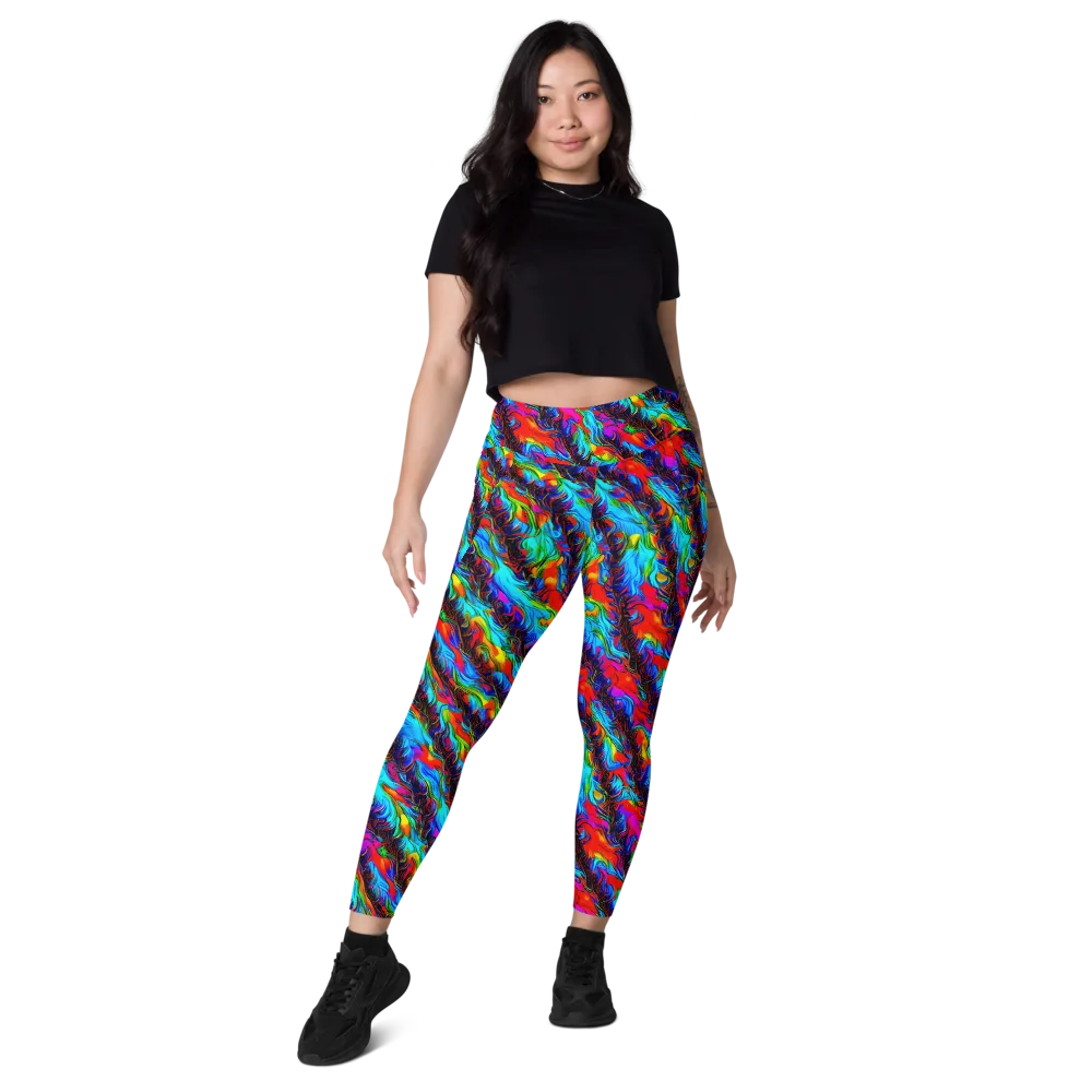 Firelight Current on Leggings with Pockets — Front