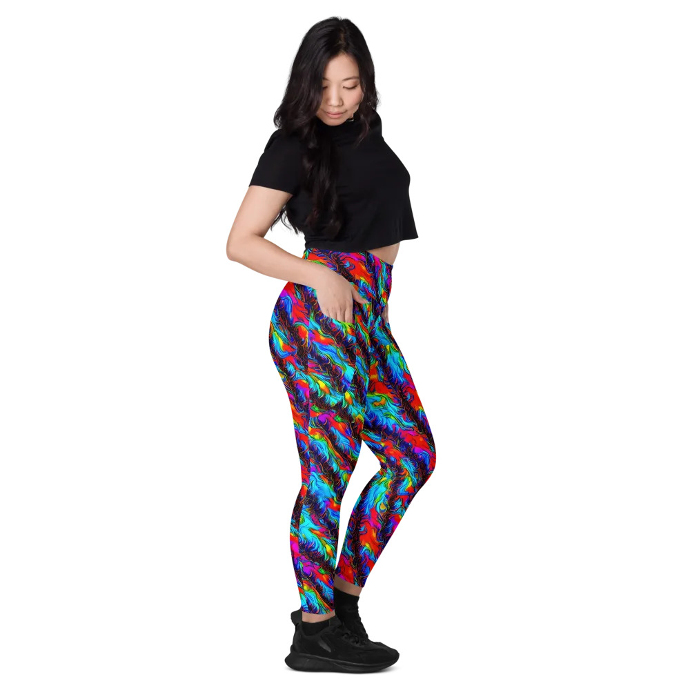 Firelight Current on Leggings with Pockets — Right