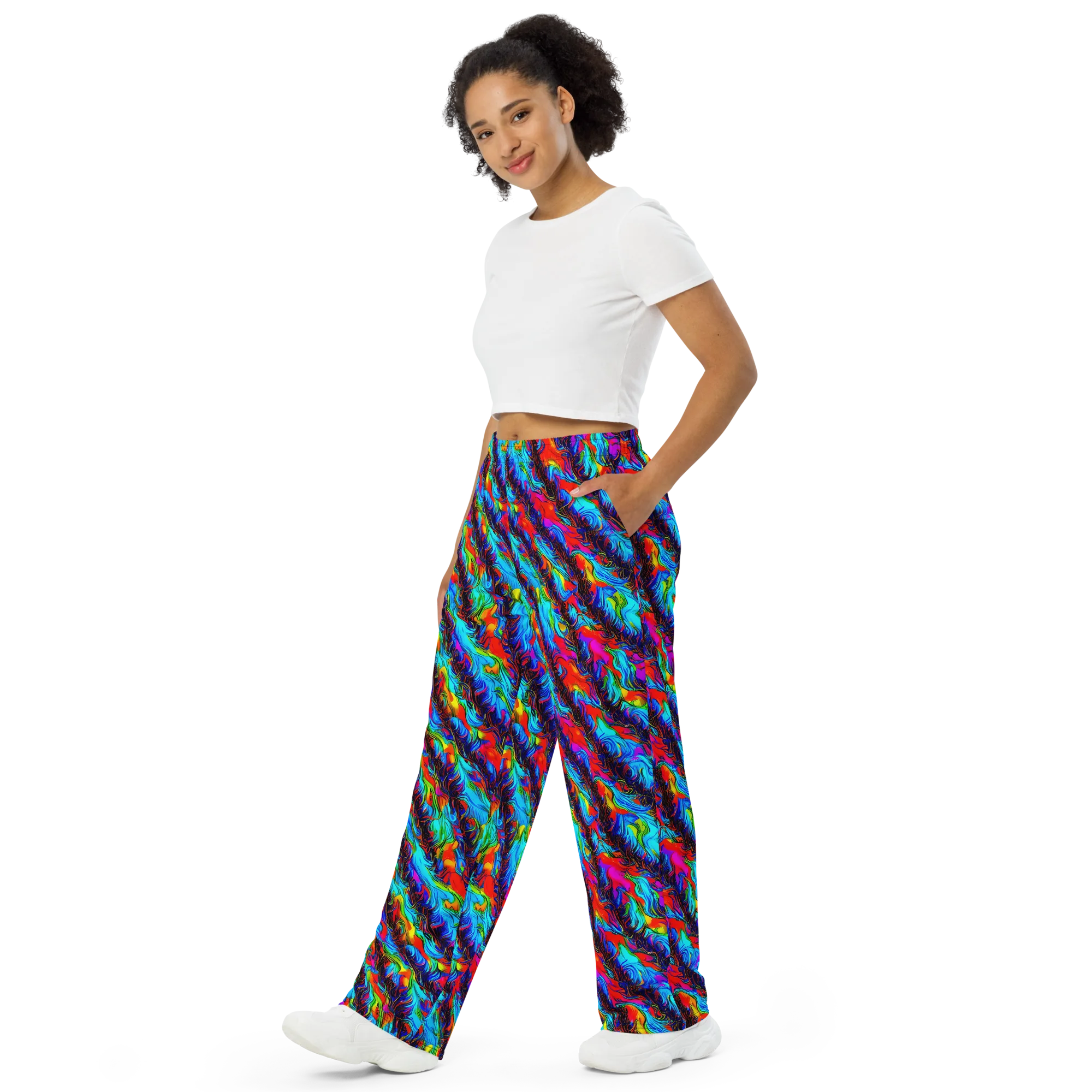 Firelight Current on Wide-Leg Pants — Left Front