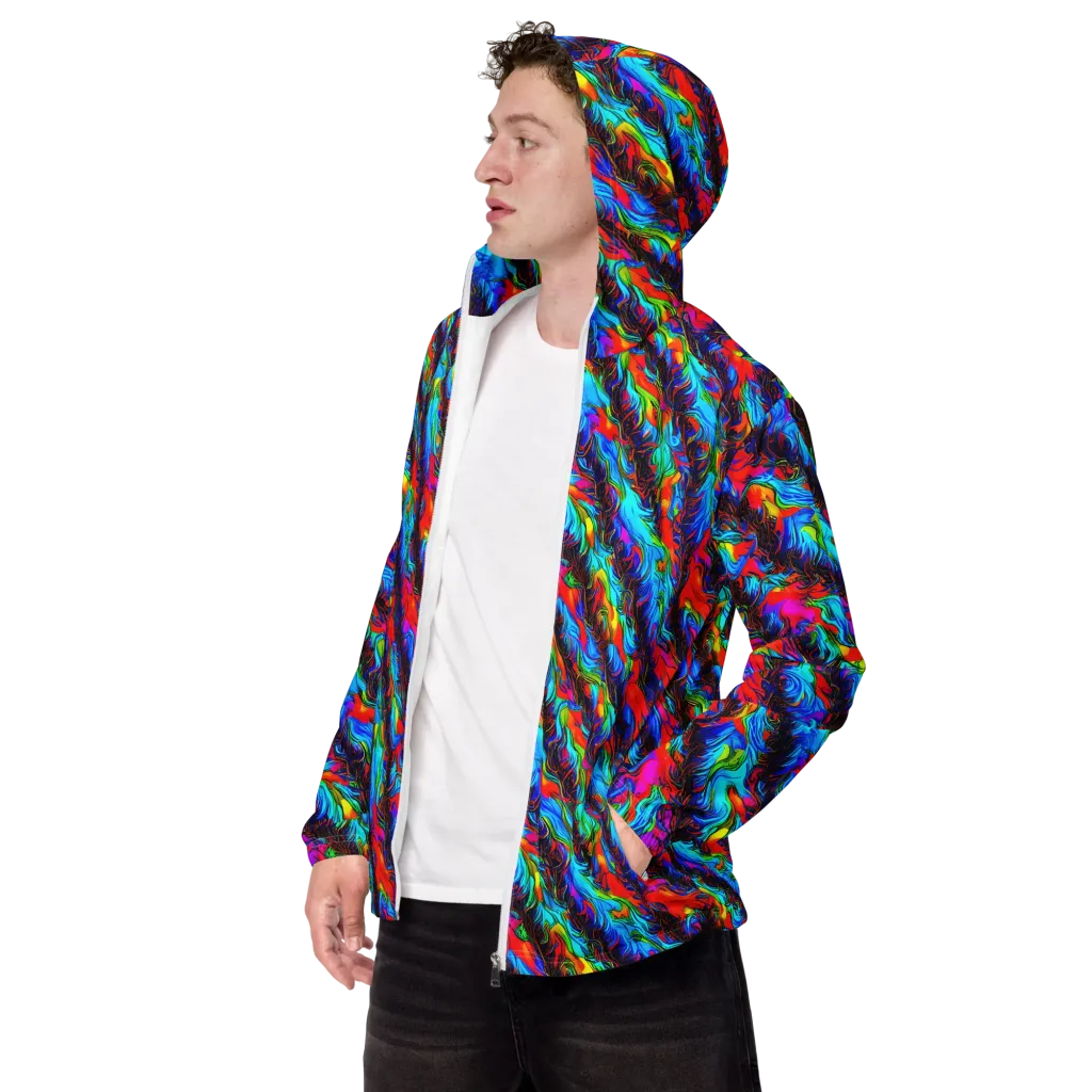 Firelight Current on Men's Windbreaker — Left Front