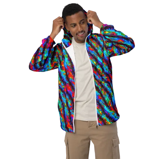 Firelight Current on a Men's Windbreaker