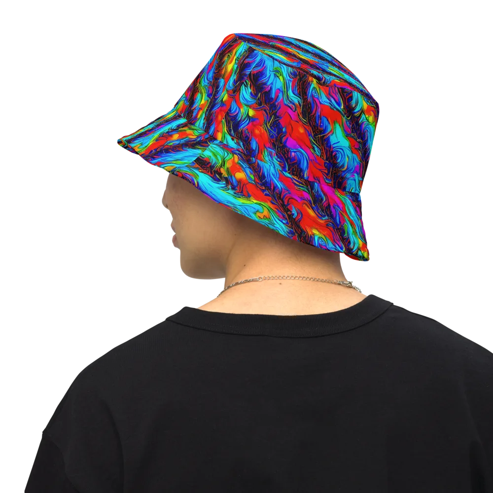 Firelight Current on Reversible Bucket Hat — Back Inside