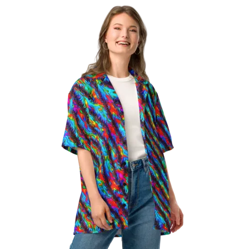 Firelight Current on a Button Shirt