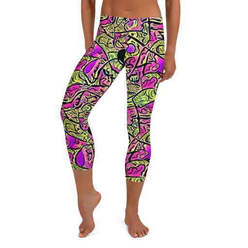 Luminous Scribble on a Capri Leggings