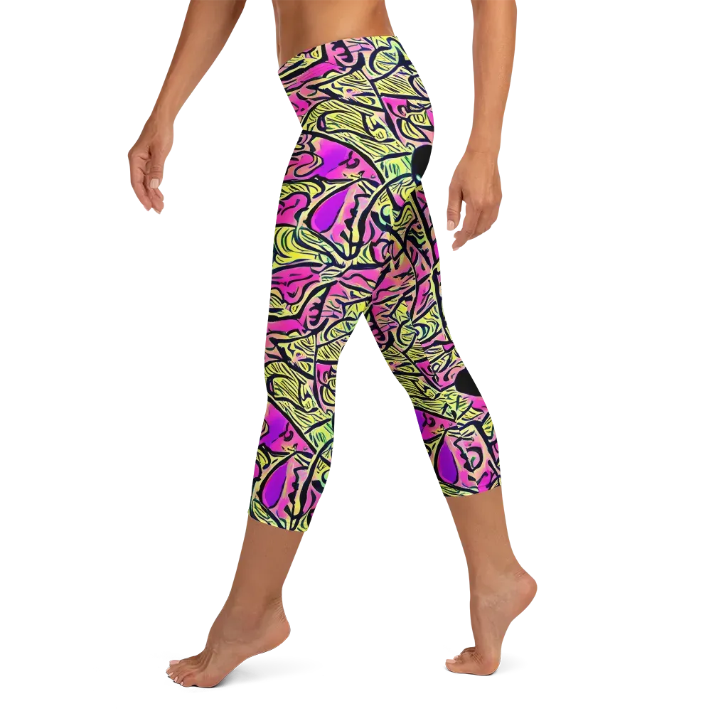 Luminous Scribble on Capri Leggings — Left