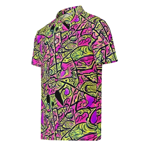 Luminous Scribble on a Men's Slim Fit Polo Shirt