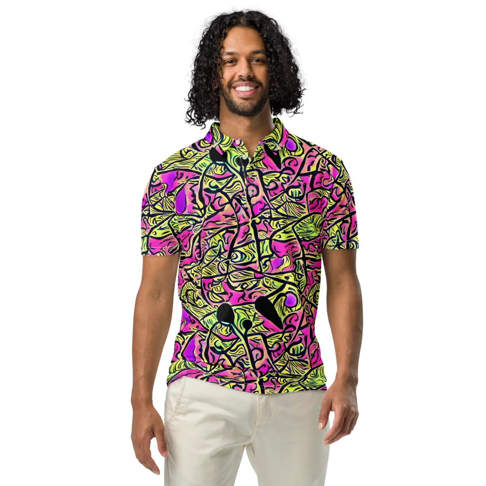Luminous Scribble on Men's Slim Fit Polo Shirt — Front