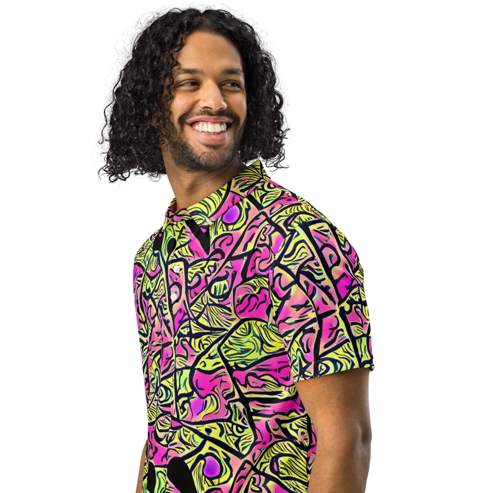 Luminous Scribble on Men's Slim Fit Polo Shirt — Left Front