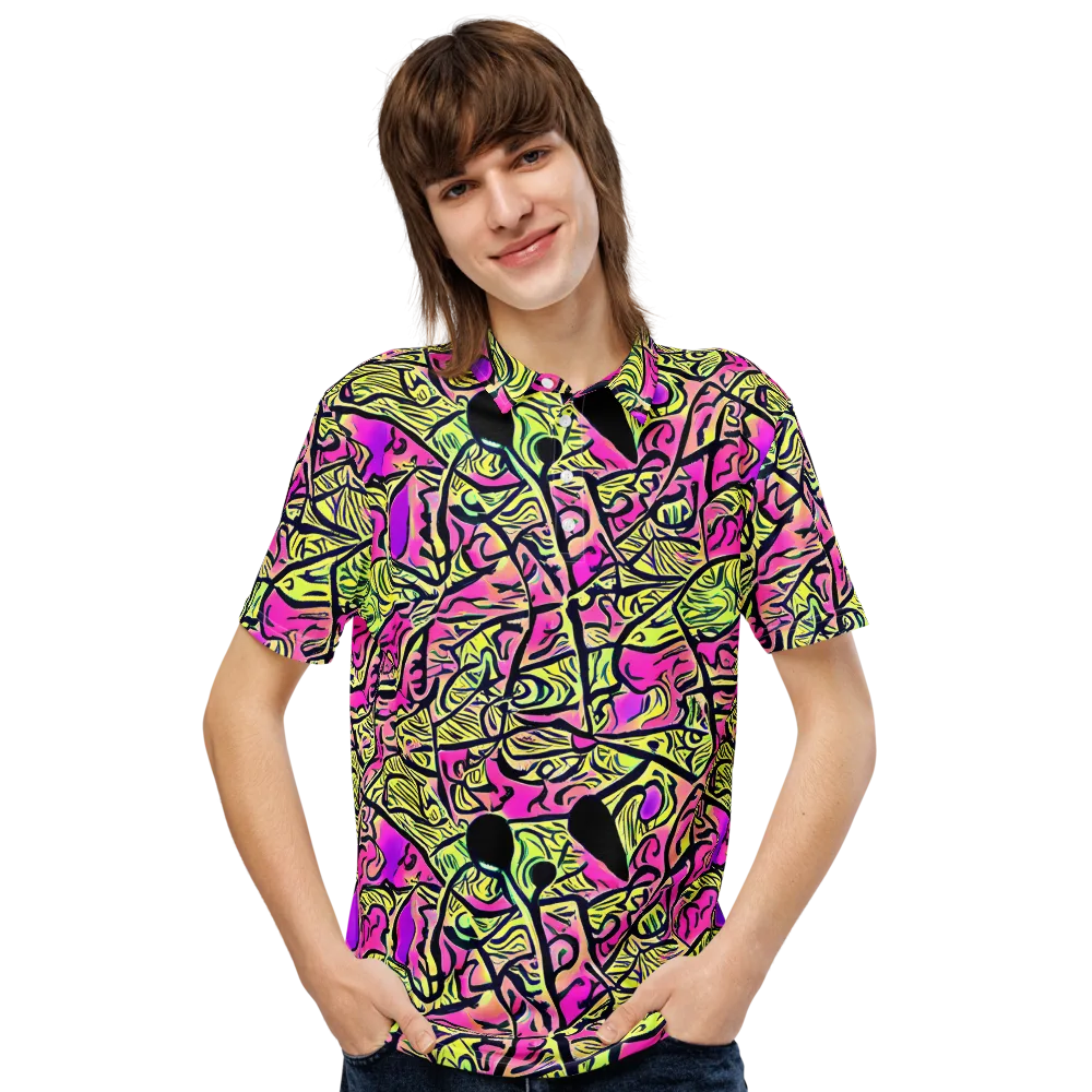Luminous Scribble on Men's Slim Fit Polo Shirt — Front