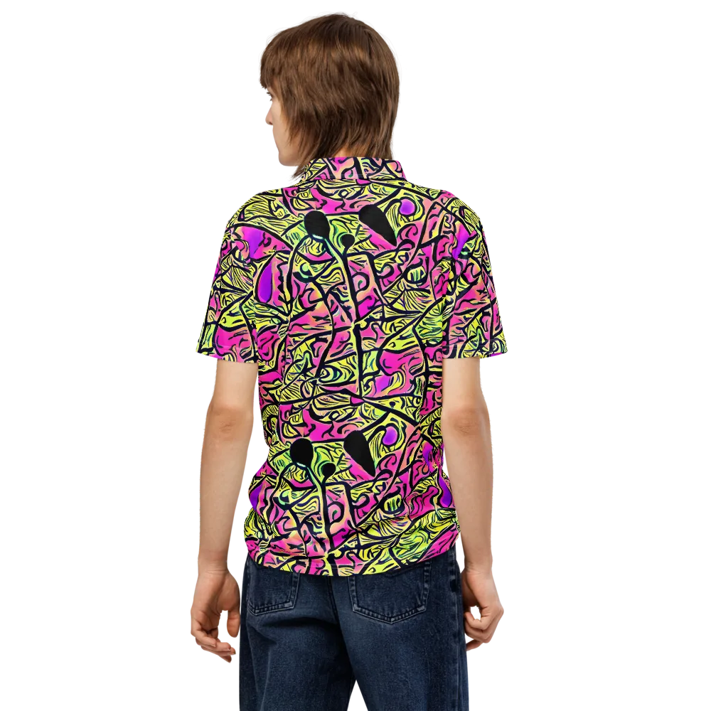 Luminous Scribble on Men's Slim Fit Polo Shirt — Back