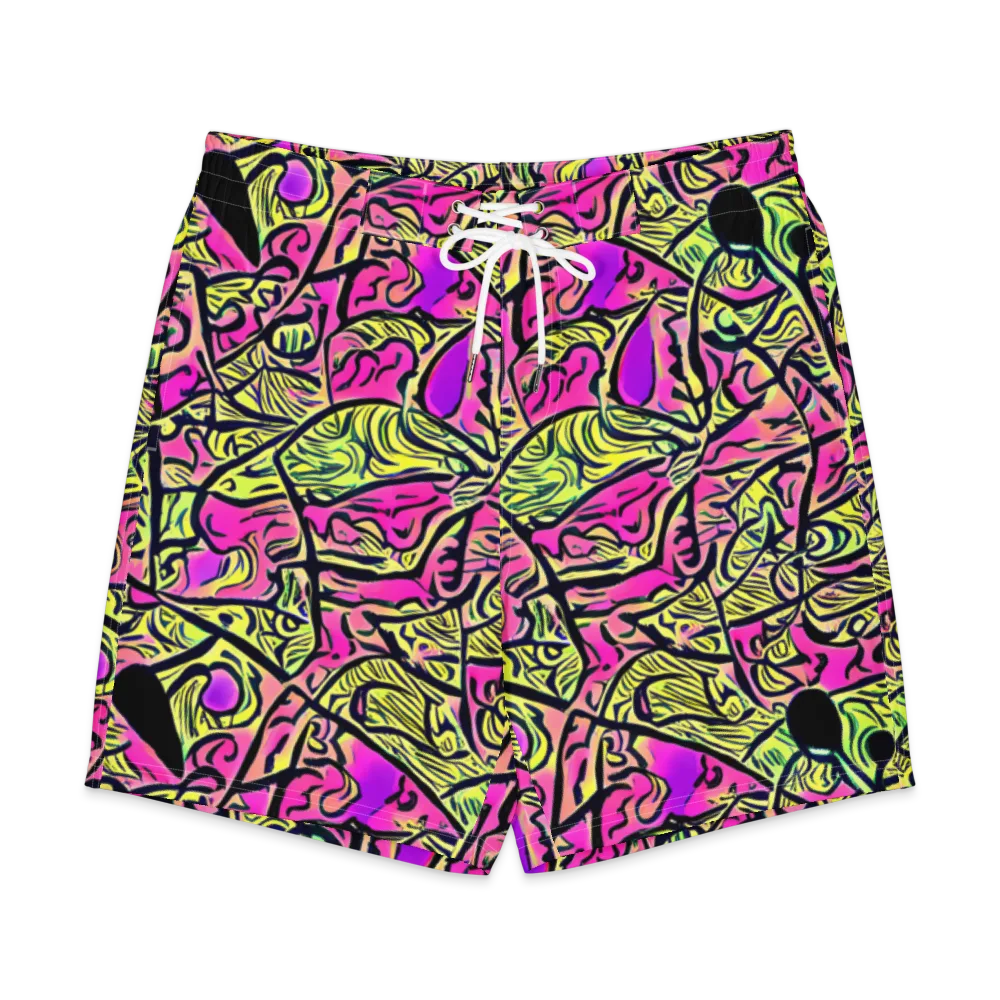 Luminous Scribble on Men's Board Shorts — Front