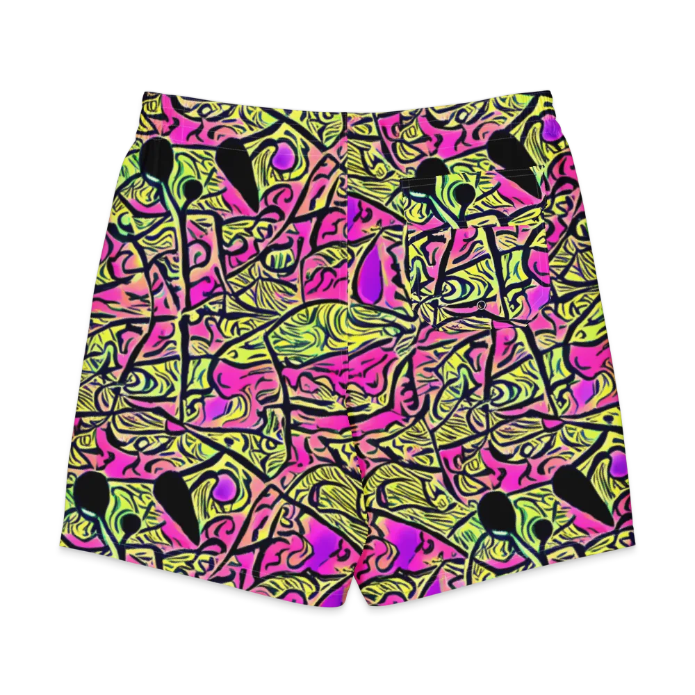 Luminous Scribble on Men's Board Shorts — Back