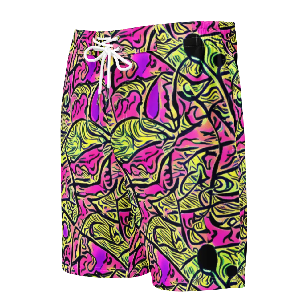 Luminous Scribble on Men's Board Shorts — Front