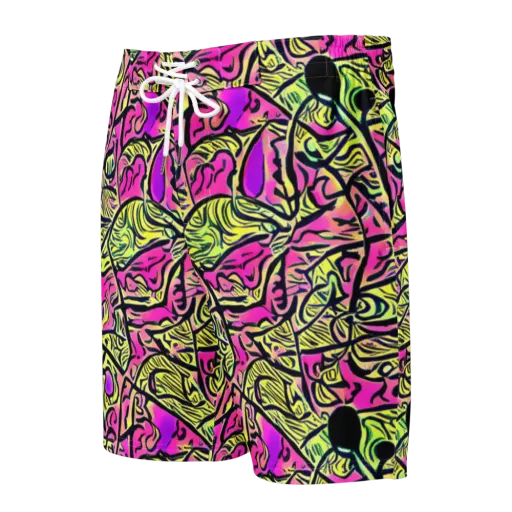 Luminous Scribble on a Men's Board Shorts