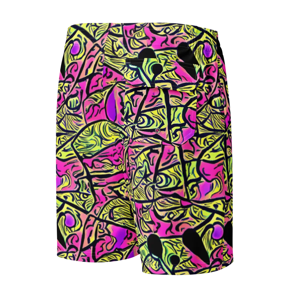 Luminous Scribble on Men's Board Shorts — Back