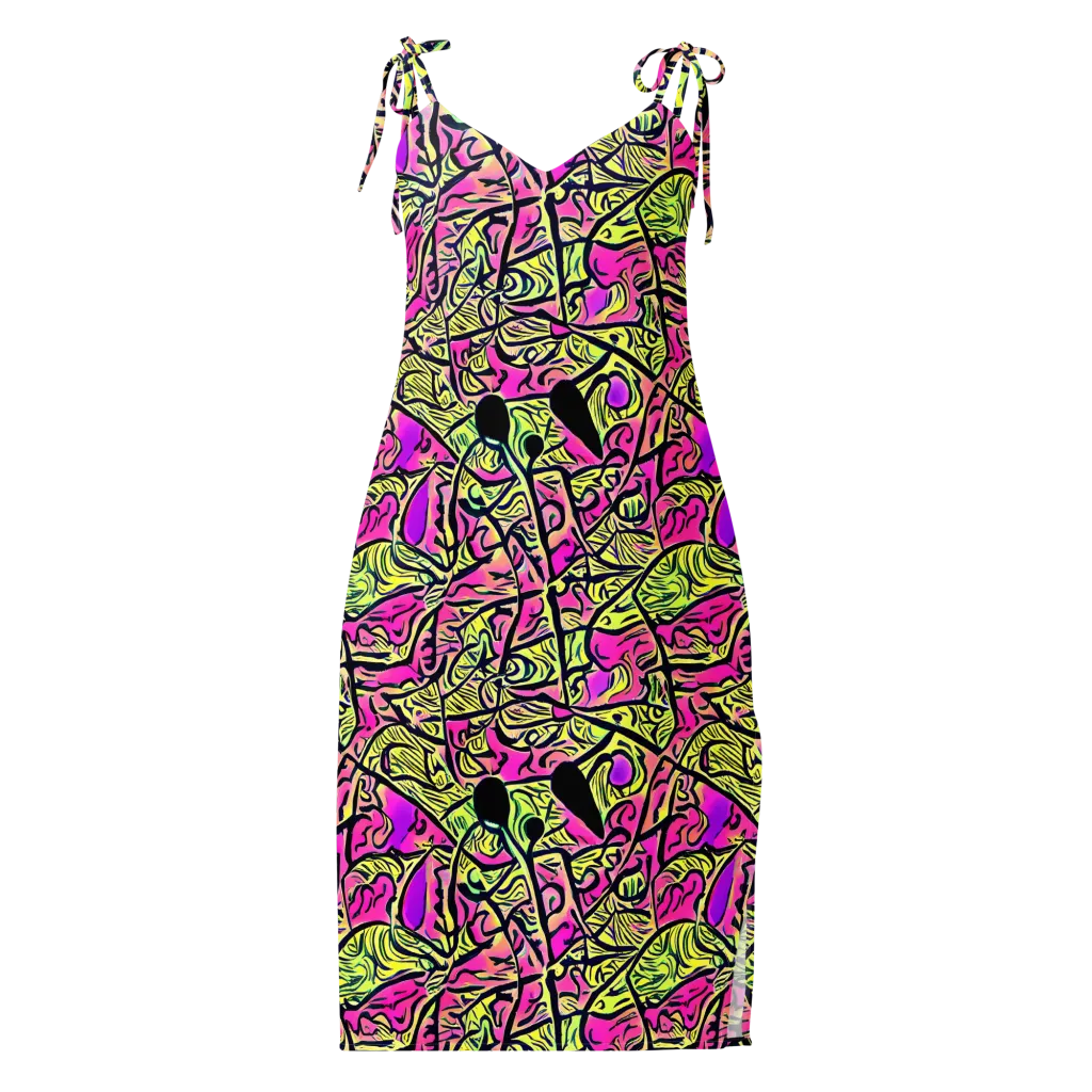 Luminous Scribble on Slip Dress — Front