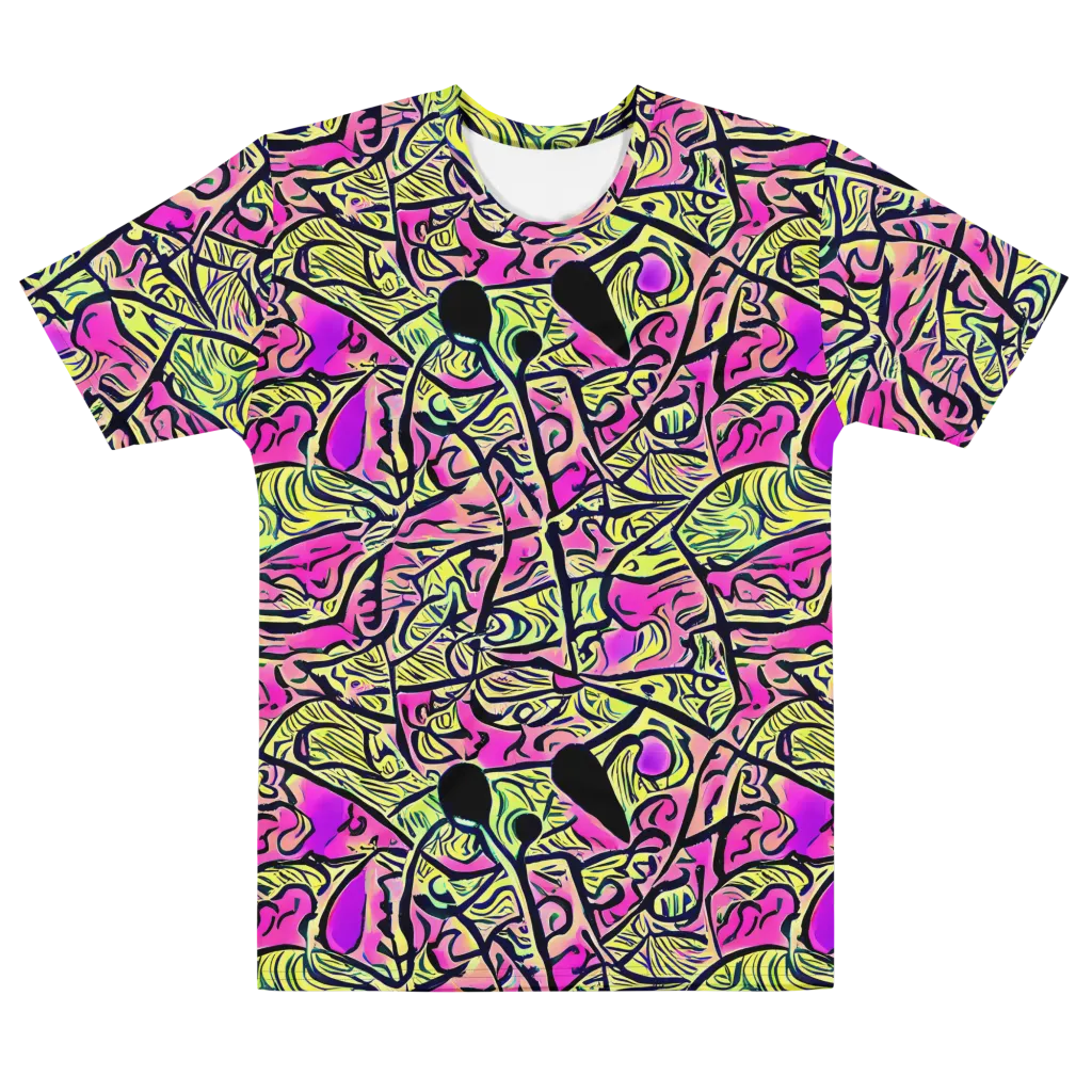 Luminous Scribble on Men's Cotton Crew Neck T-Shirt — Front