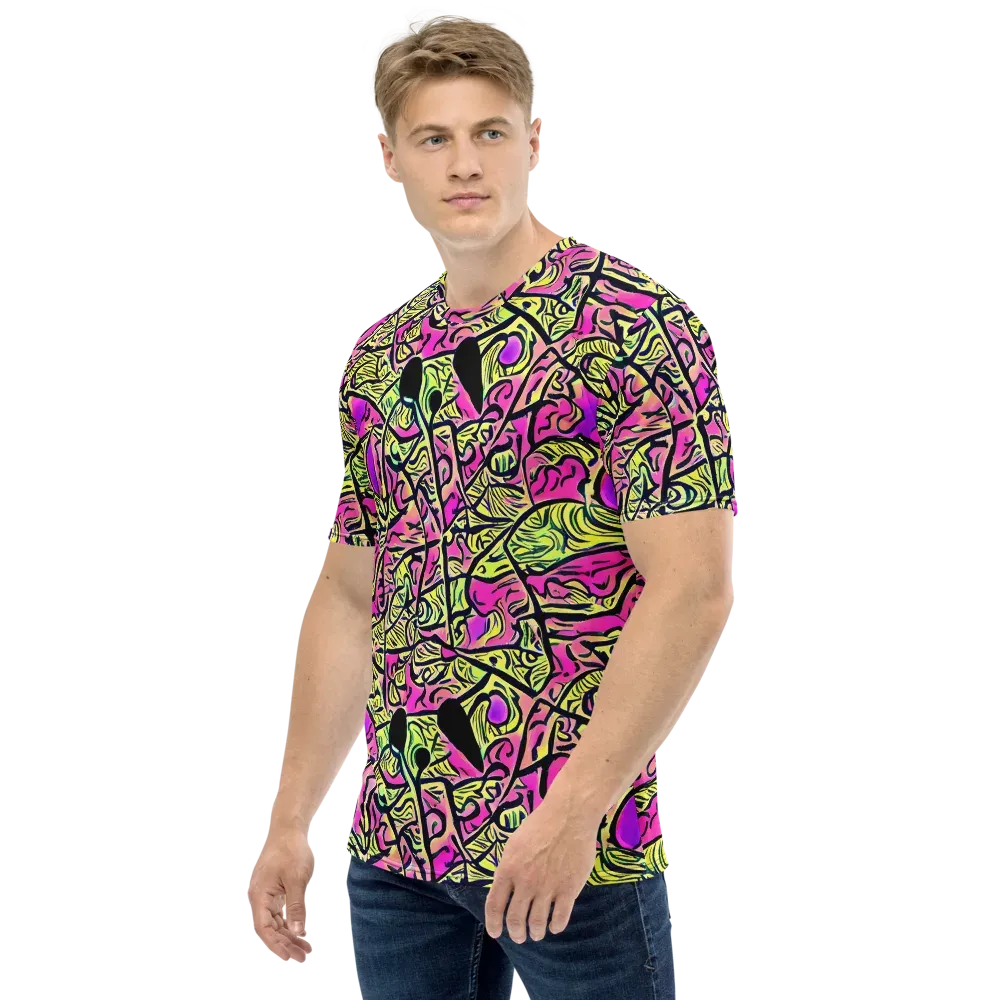 Luminous Scribble on Men's Crew Neck T-Shirt — Left
