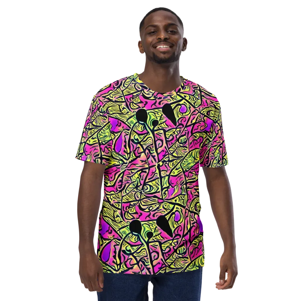 Luminous Scribble on Men's Crew Neck T-Shirt — Front