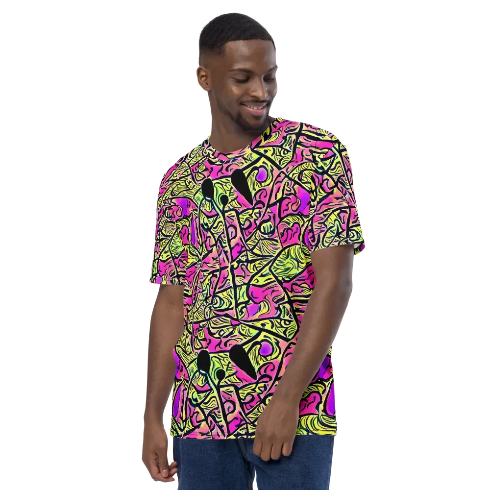 Luminous Scribble on Men's Crew Neck T-Shirt — Left