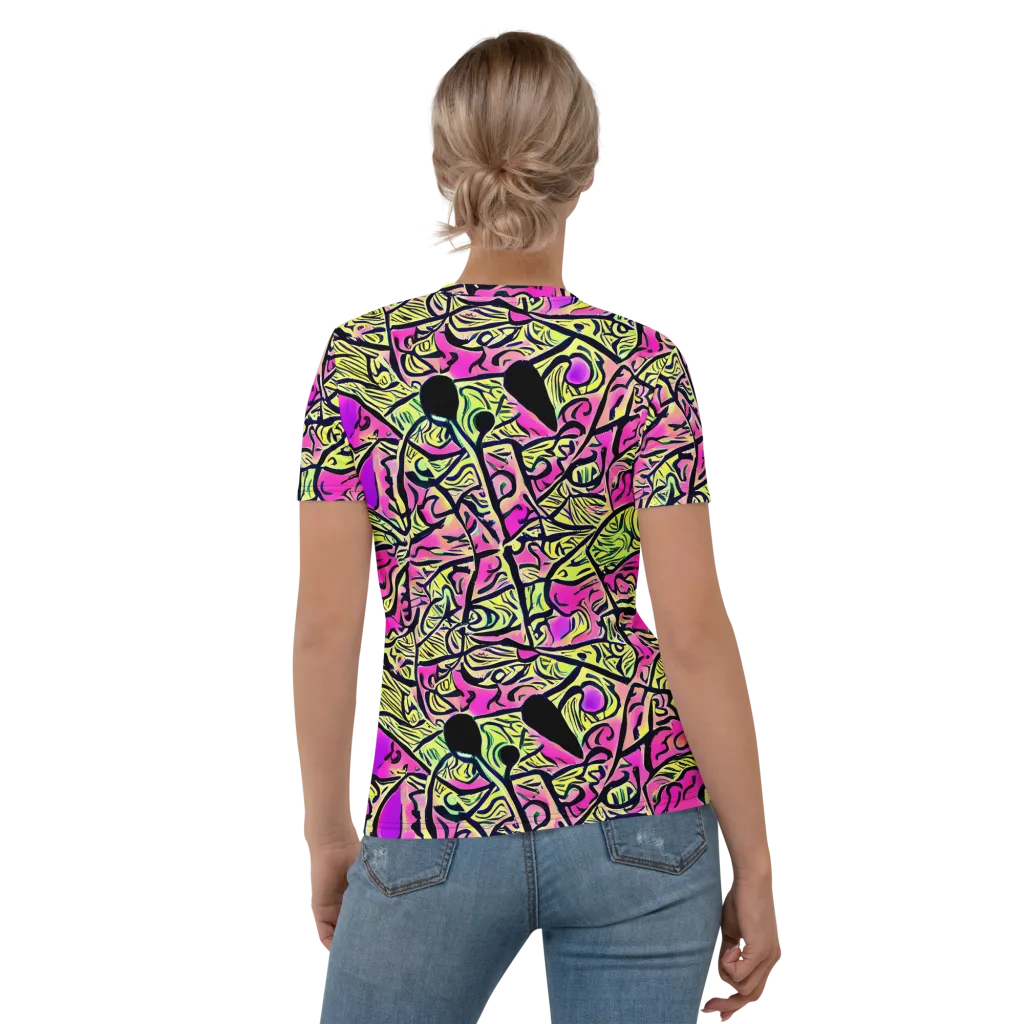 Luminous Scribble on Women's Crew Neck T-Shirt — Back