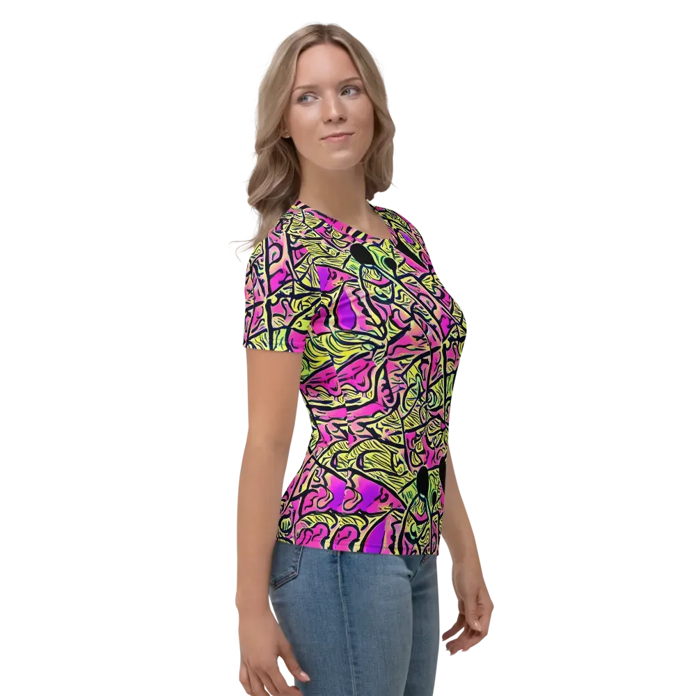 Luminous Scribble on Women's Crew Neck T-Shirt — Right