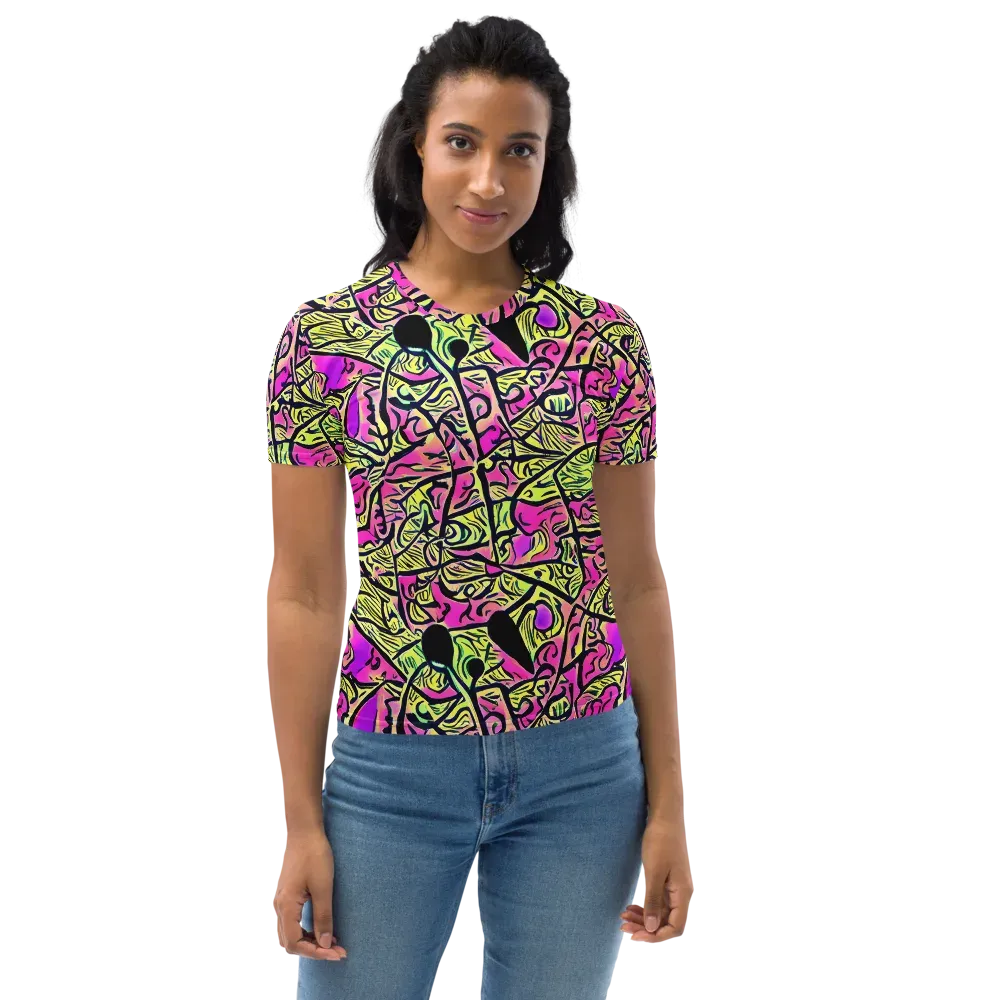 Luminous Scribble on Women's Crew Neck T-Shirt — Front