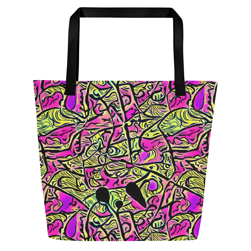 Luminous Scribble on Large Tote Bag W/ Pocket — Front