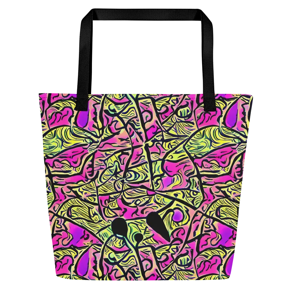 Luminous Scribble on Large Tote Bag W/ Pocket — Front