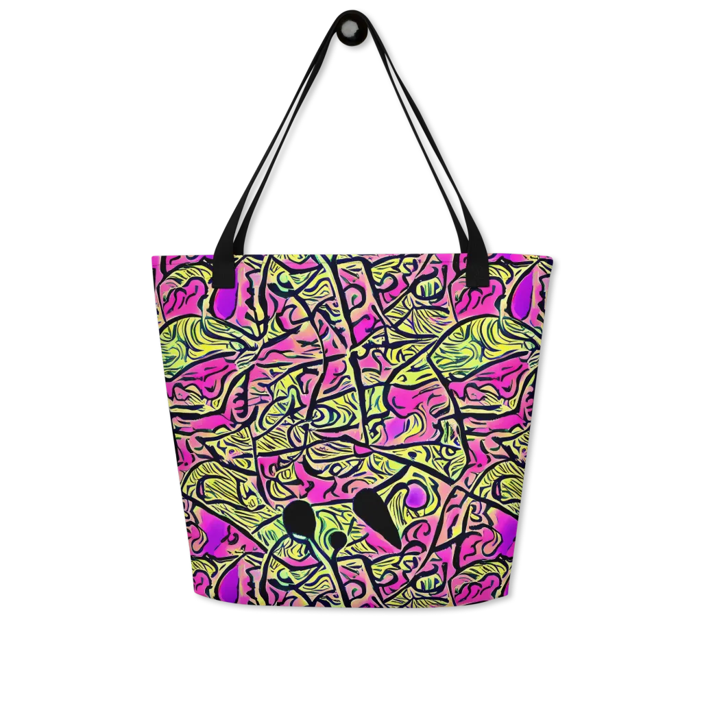 Luminous Scribble on Large Tote Bag W/ Pocket — Front