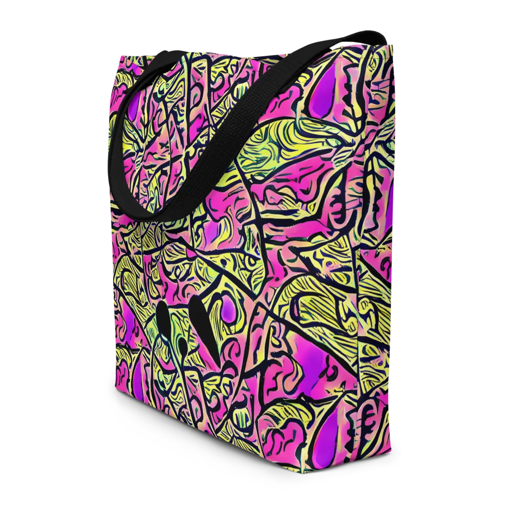 Luminous Scribble on Large Tote Bag W/ Pocket — Front