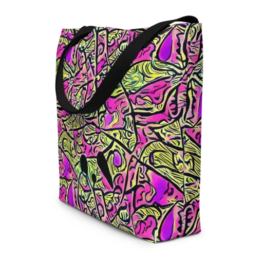 Luminous Scribble on a Large Tote Bag W/ Pocket