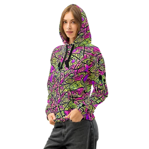 Luminous Scribble on a Cotton Hoodie