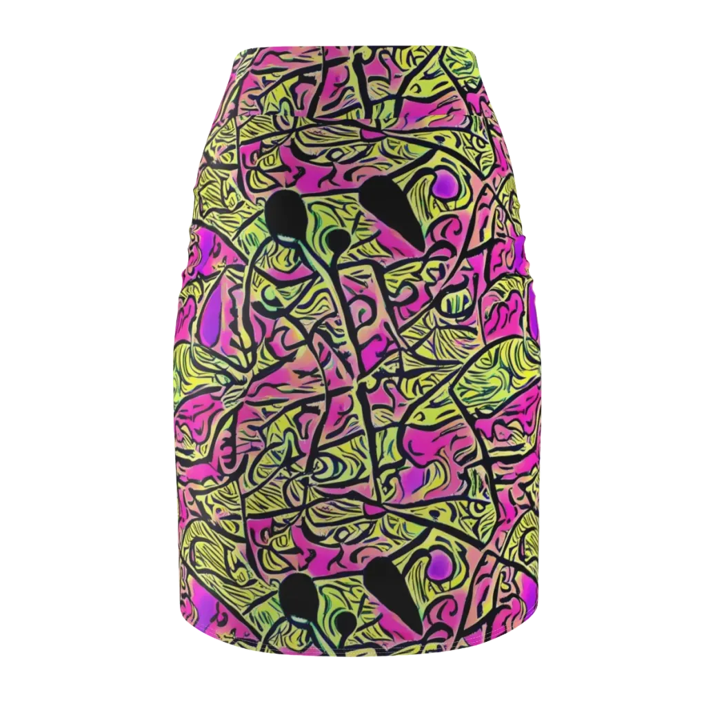 Luminous Scribble on Pencil Skirt — Back