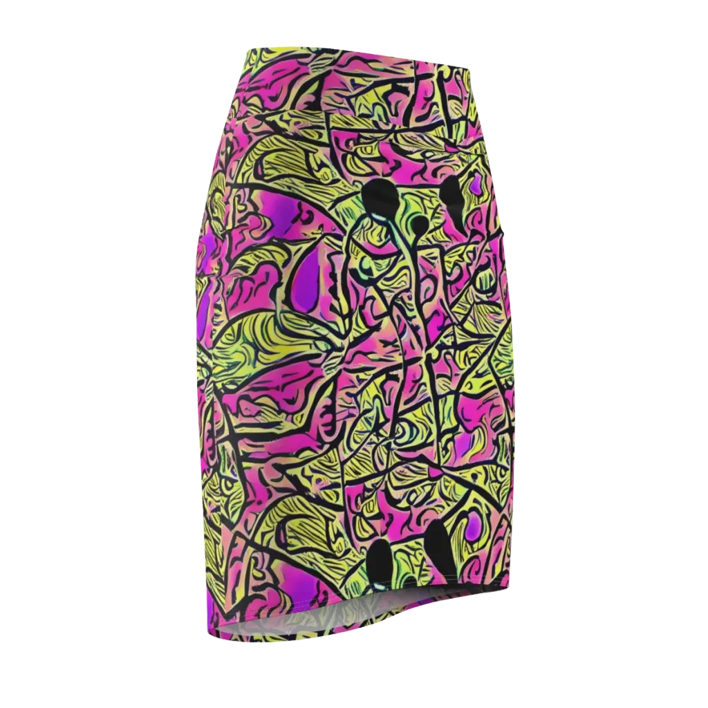 Luminous Scribble on Pencil Skirt — Front Side