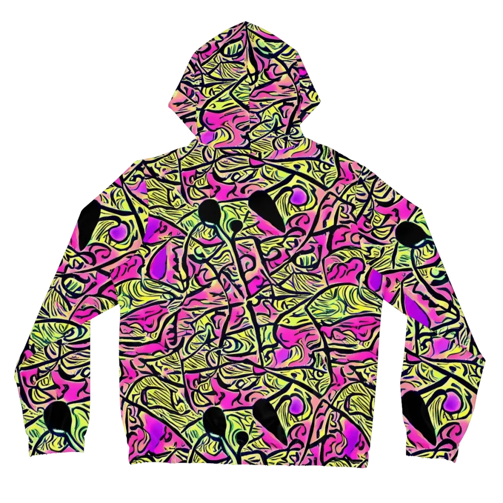 Luminous Scribble on Women's Full-Zip Hoodie — Back