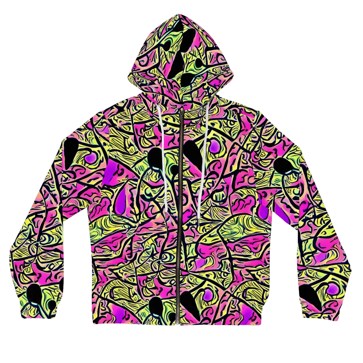 Luminous Scribble on Women's Full-Zip Hoodie — Front