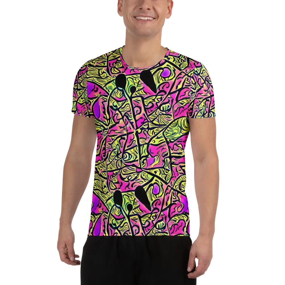 Luminous Scribble on Men's Athletic T-Shirt — Front