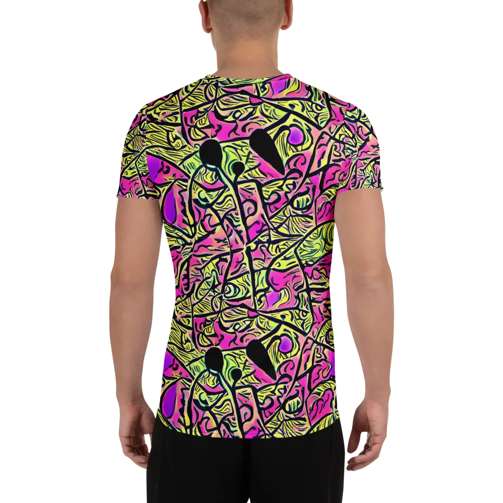 Luminous Scribble on Men's Athletic T-Shirt — Back