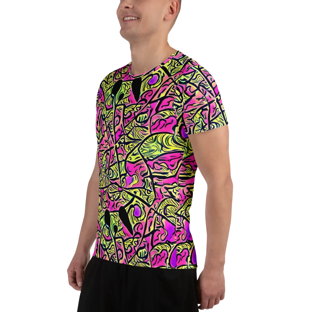 Luminous Scribble on Men's Athletic T-Shirt — Left