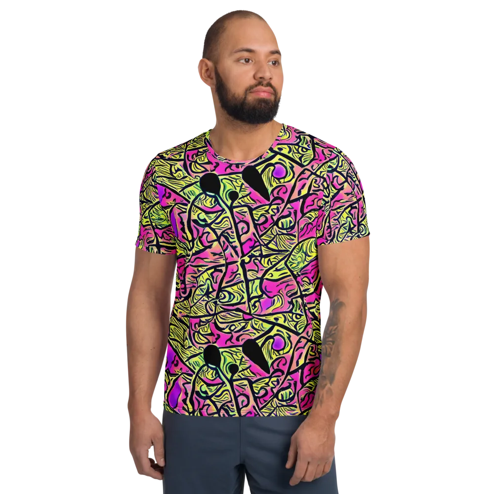 Luminous Scribble on Men's Athletic T-Shirt — Front