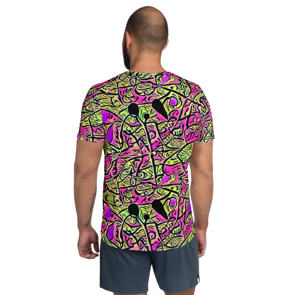 Luminous Scribble on Men's Athletic T-Shirt — Back