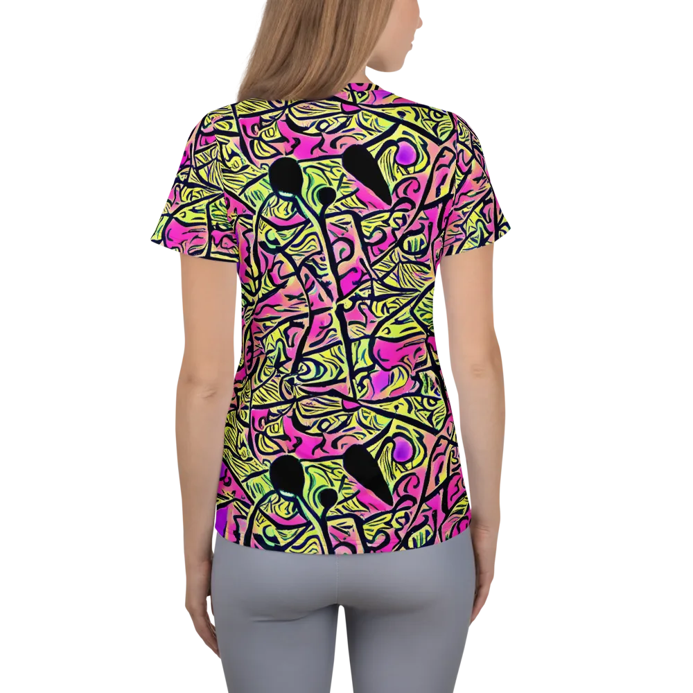 Luminous Scribble on Women's Athletic T-Shirt — Back