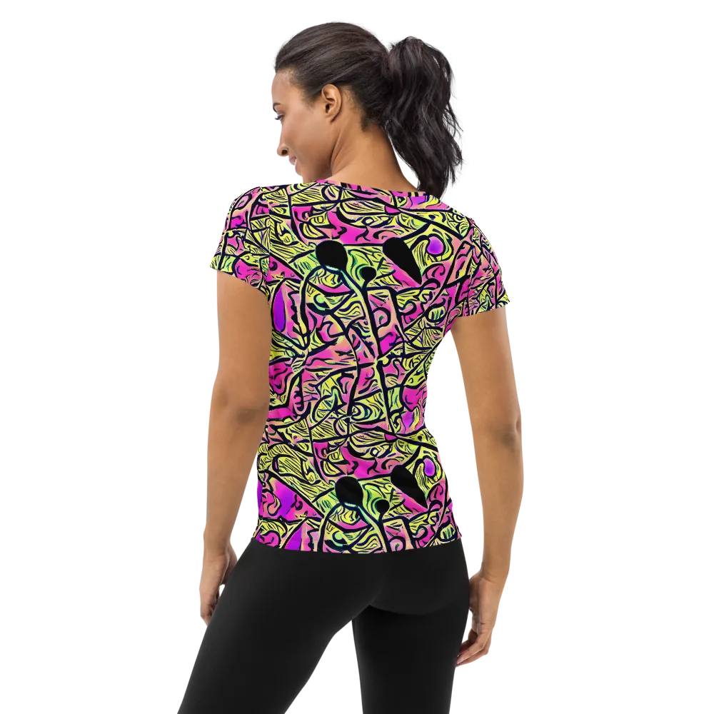 Luminous Scribble on Women's Athletic T-Shirt — Back